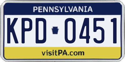 PA license plate KPD0451