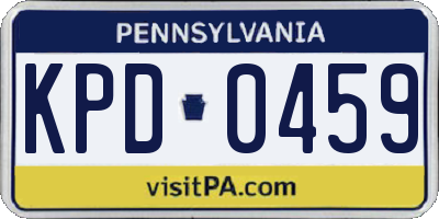 PA license plate KPD0459