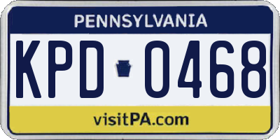 PA license plate KPD0468