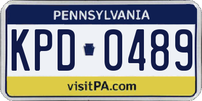 PA license plate KPD0489