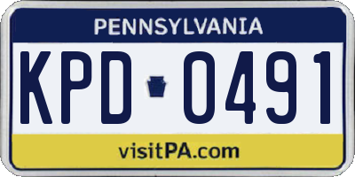 PA license plate KPD0491