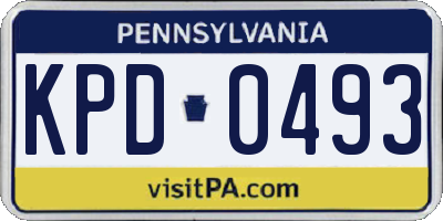 PA license plate KPD0493