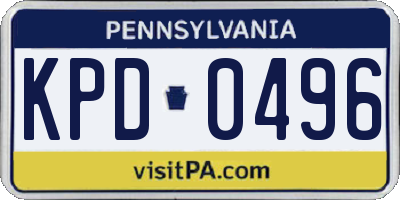 PA license plate KPD0496