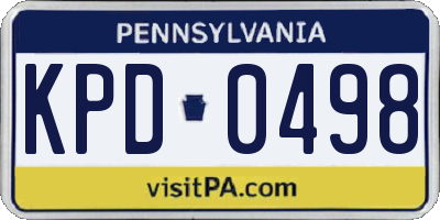 PA license plate KPD0498