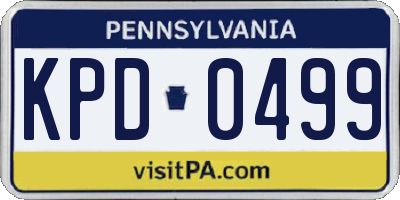 PA license plate KPD0499