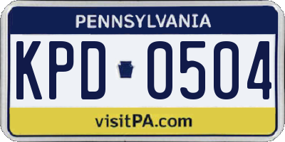 PA license plate KPD0504