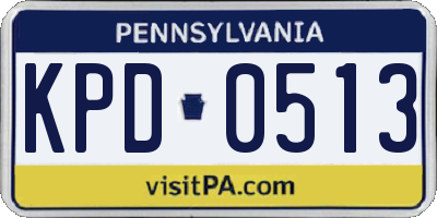 PA license plate KPD0513