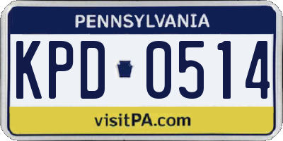 PA license plate KPD0514