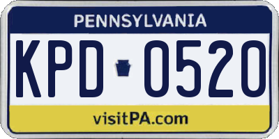 PA license plate KPD0520