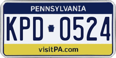 PA license plate KPD0524
