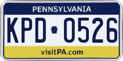 PA license plate KPD0526