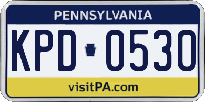 PA license plate KPD0530
