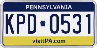 PA license plate KPD0531