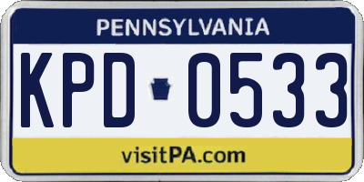 PA license plate KPD0533