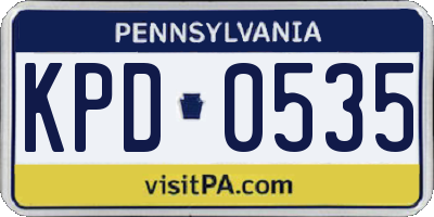 PA license plate KPD0535