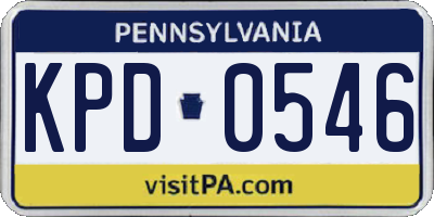 PA license plate KPD0546