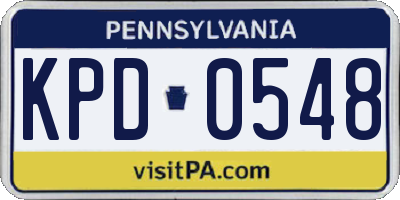 PA license plate KPD0548
