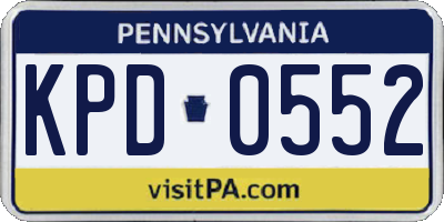 PA license plate KPD0552