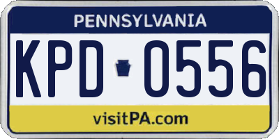 PA license plate KPD0556