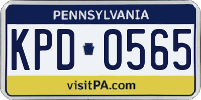 PA license plate KPD0565