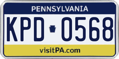 PA license plate KPD0568