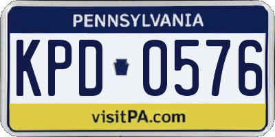 PA license plate KPD0576