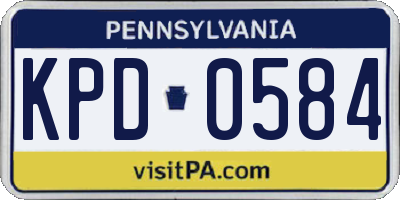 PA license plate KPD0584
