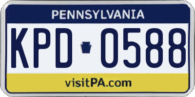 PA license plate KPD0588