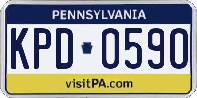 PA license plate KPD0590
