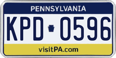 PA license plate KPD0596