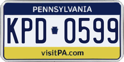 PA license plate KPD0599