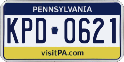 PA license plate KPD0621