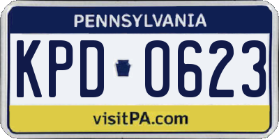 PA license plate KPD0623