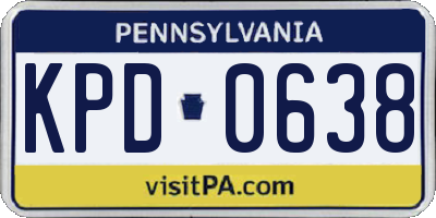 PA license plate KPD0638