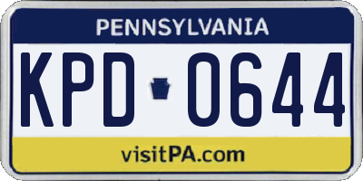 PA license plate KPD0644