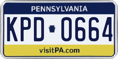 PA license plate KPD0664