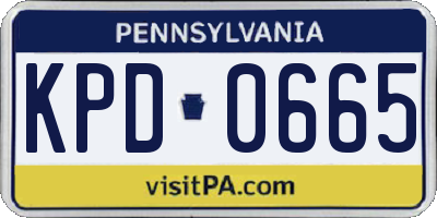 PA license plate KPD0665