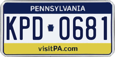 PA license plate KPD0681