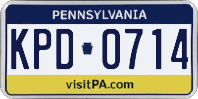 PA license plate KPD0714