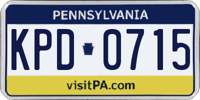 PA license plate KPD0715