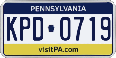 PA license plate KPD0719