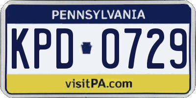 PA license plate KPD0729