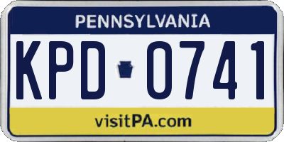 PA license plate KPD0741