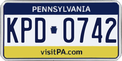 PA license plate KPD0742