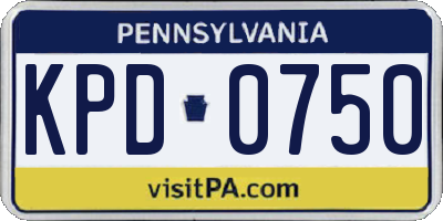 PA license plate KPD0750
