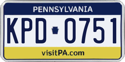PA license plate KPD0751