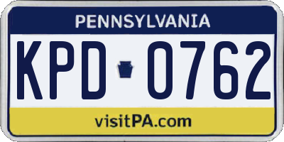 PA license plate KPD0762