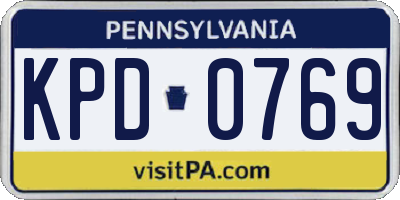 PA license plate KPD0769