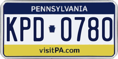 PA license plate KPD0780