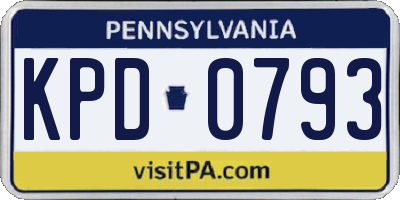 PA license plate KPD0793